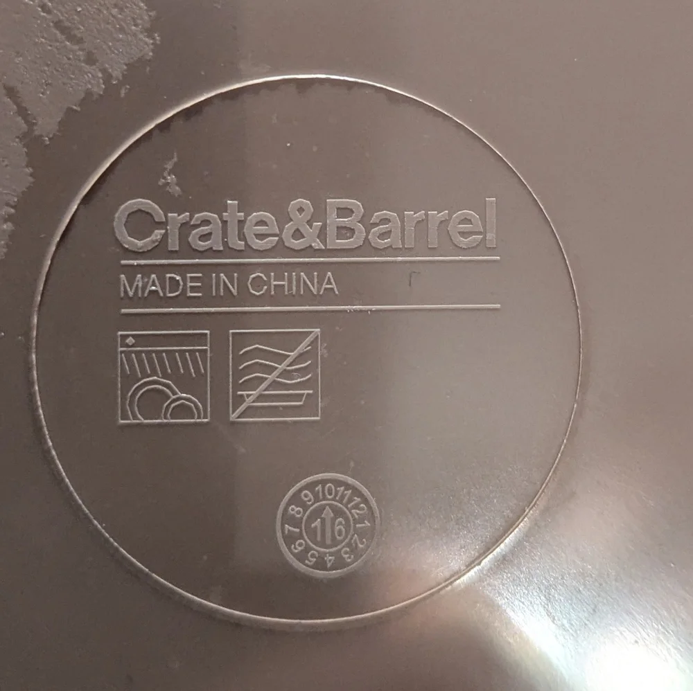 Crate& Barrel Floral Melamine Dinner Plates Set Of 4